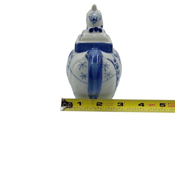 Elephant Teapot Blue & White Decorative Ceramic Decor Not for Food or Drink - Picture 10 of 12